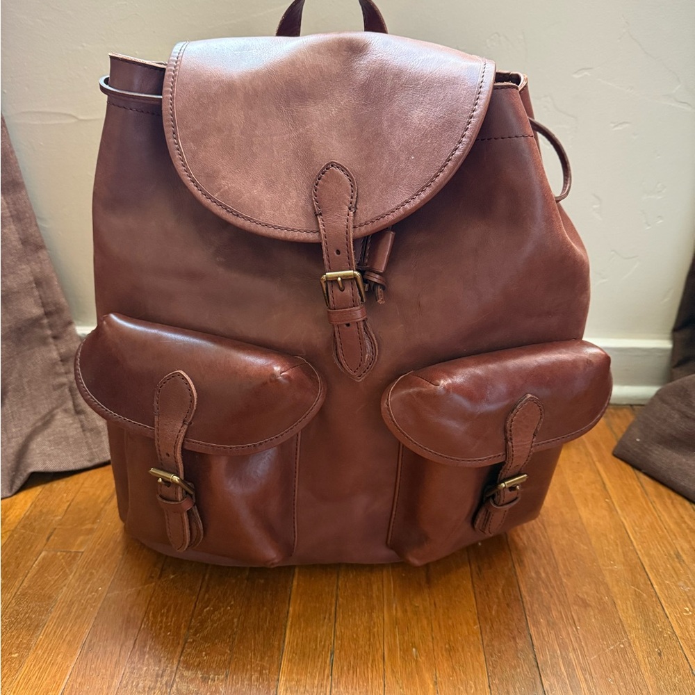 Brown Leather Backpack